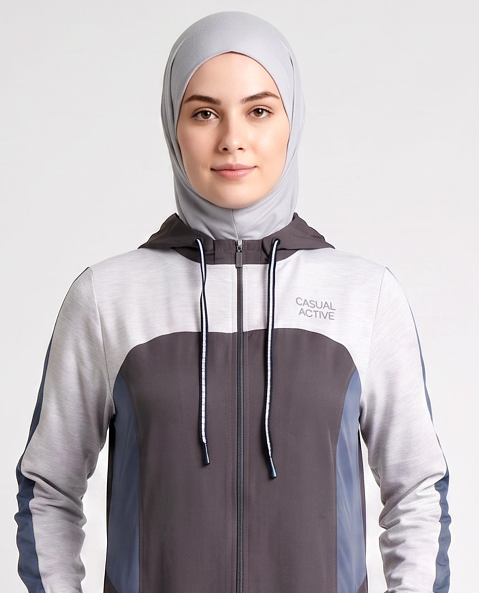 Skyline Contrast Detachable Hood Jilbab