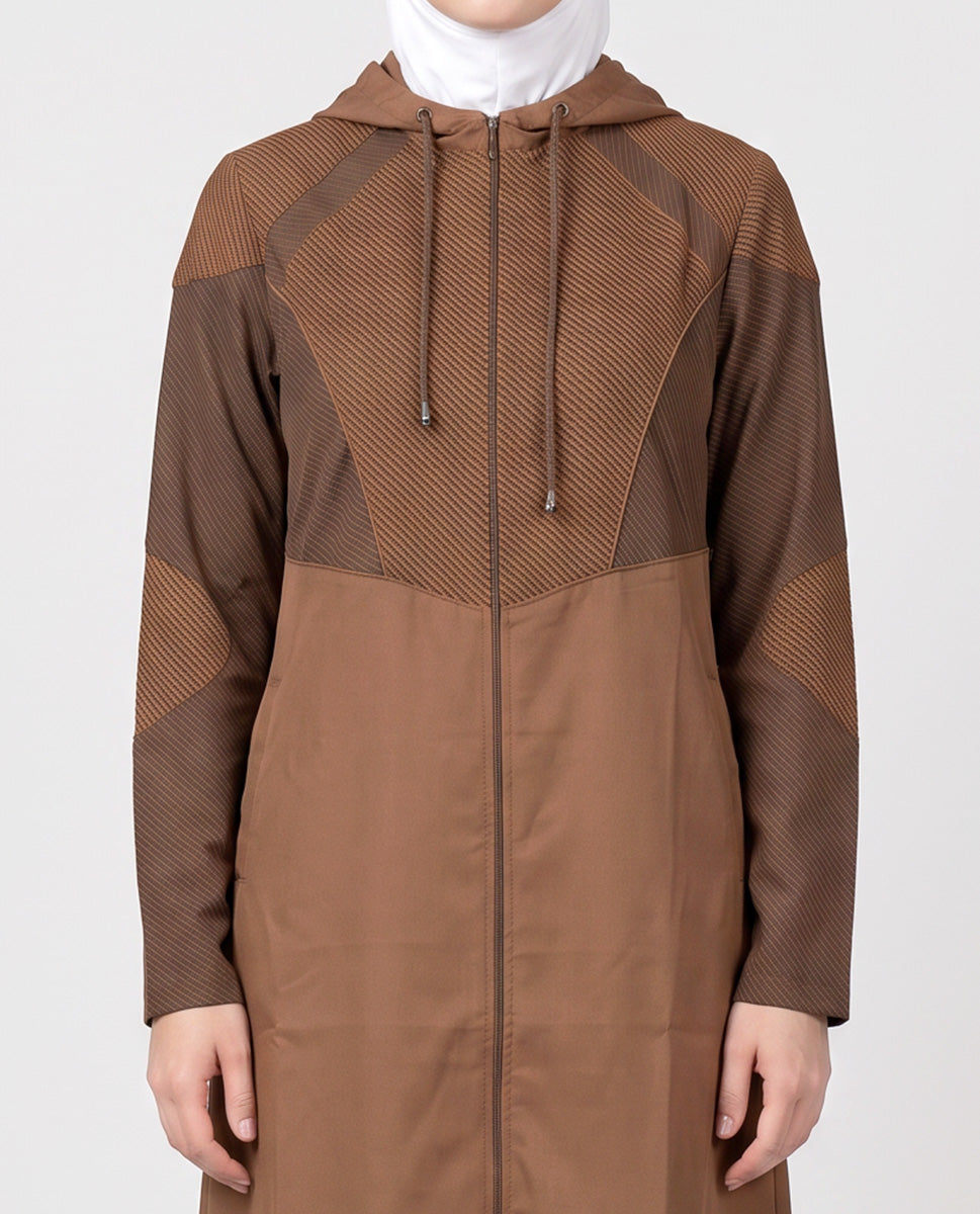 Dual Brown Detachable Hood Jilbab