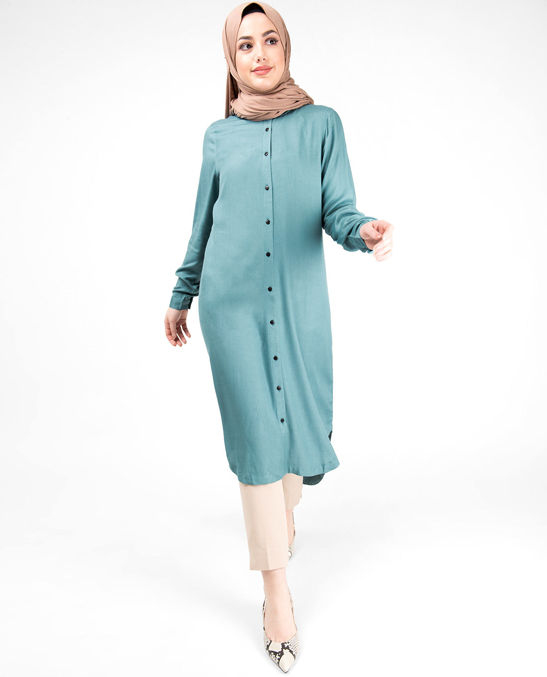 Blue Smoke High Low Shirt Dress