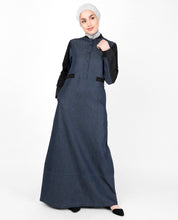 Blue Denim Contrast Sleeve Jilbab