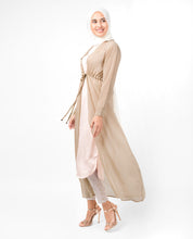 Beige Waist Tie Up Outerwear