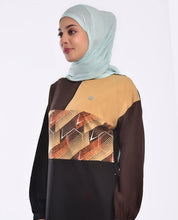 Geo print smart black jilbab