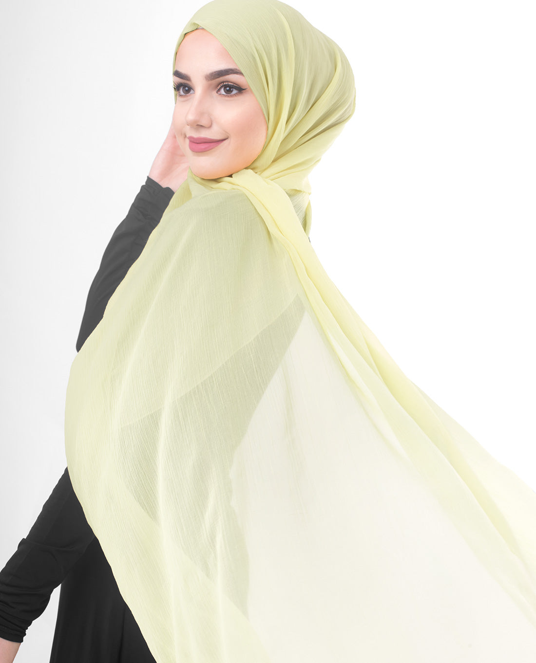 Tender Yellow Poly Chiffon  Scarf