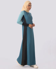 Moroccan Blue Side Panel Jilbab