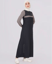 Midnight Black And Grey Contrast Jilbab