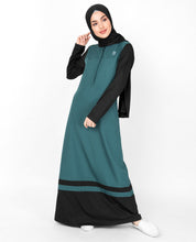 Tapestry Green Colour Blocking Jilbab