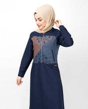 Insignia Blue Geometric Print Jilbab