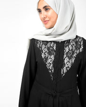 Elegant Full Front Open Black Lace Kimono