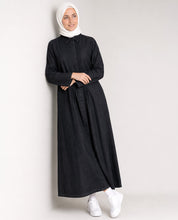 Signature Style Black Denim Shirt Abaya