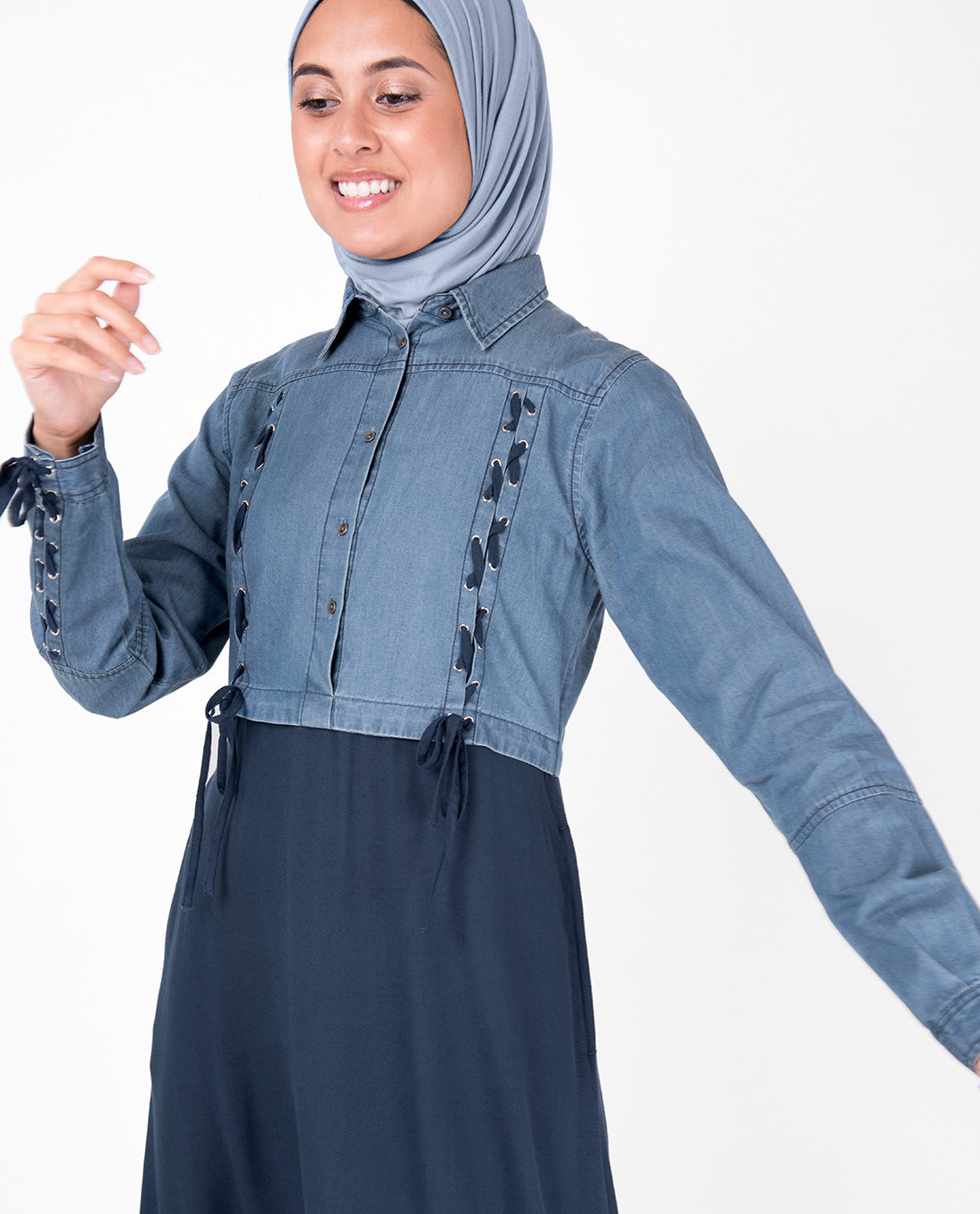 Eyelet Drawstring Inspired Abaya