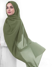 Olive Drab Green Poly Georgette Scarf