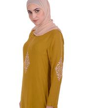 Mustard With Diamond Embroidery Midi