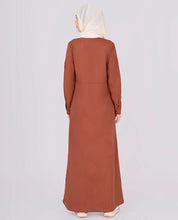 Baked Brick Full Front Open Jilbab