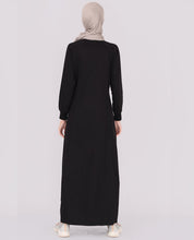 Black Winter Full Front Open Jilbab