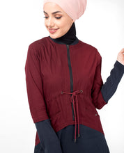 Maroon Curved Hem Jilbab