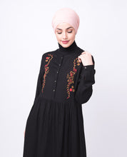 Black Floral Embroidered Abaya