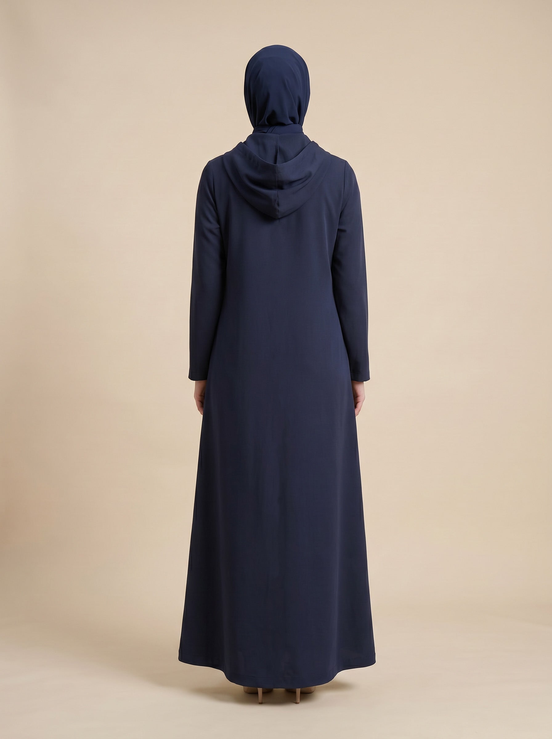 Navy Blue Sporty Hooded Abaya
