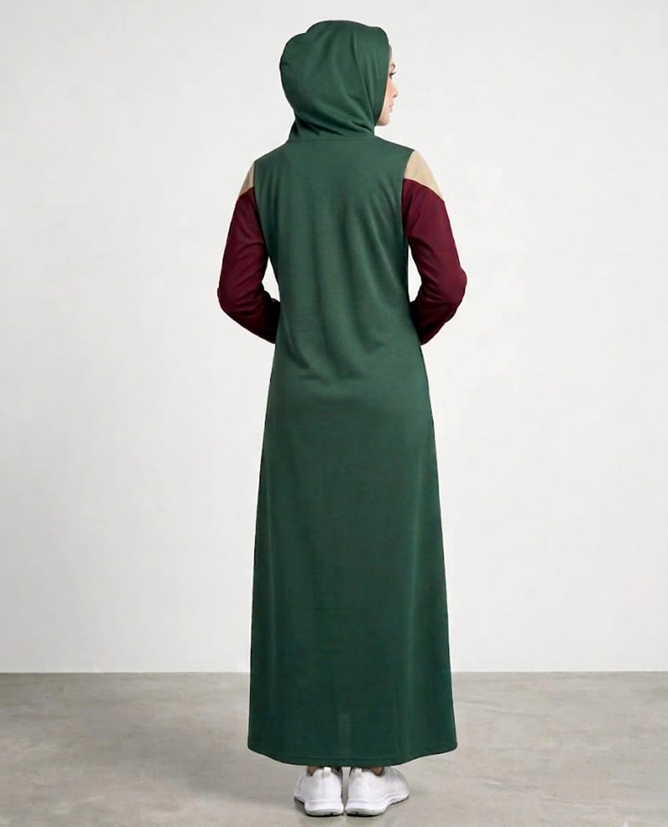 Olive Trail Detachable Hood Jilbab