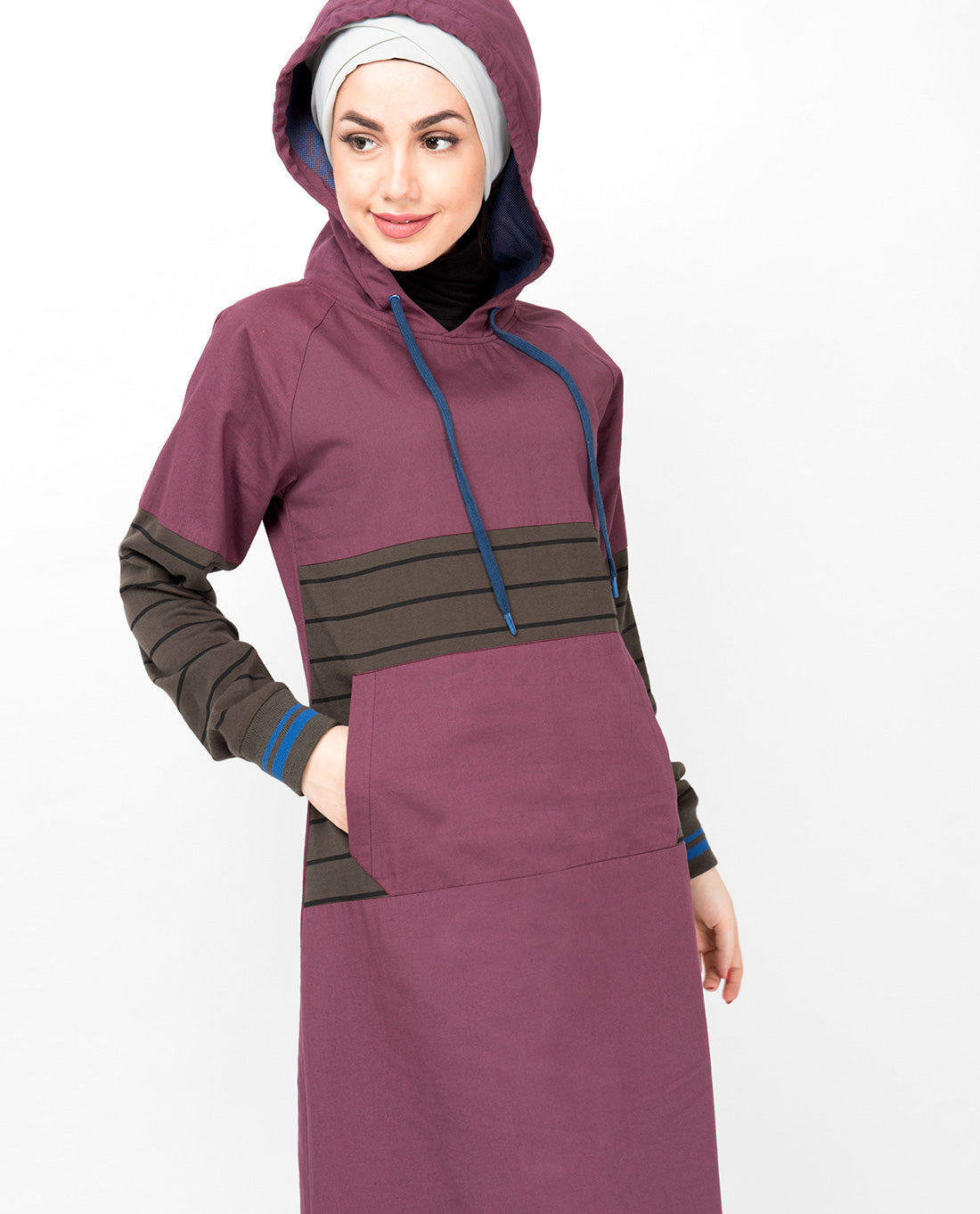 Plum Casual Hooded Jilbab