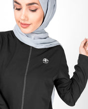 Black & White Top Stitch Jilbab