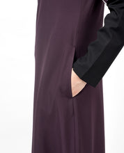 Plum & Black Contrast Sleeve Abaya