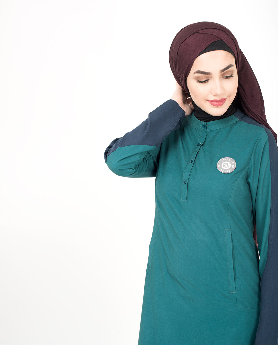 Green & Navy Casual Jilbab