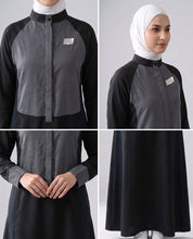 Black & Grey Contrast Jilbab