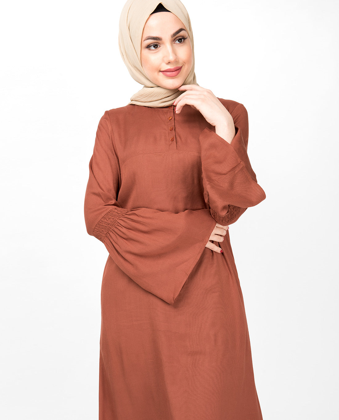 Flared Bell Sleeve Chutney Abaya