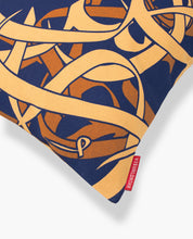 Entangled Arabic Calligraphy Cushion Cover - Gold / Royal Blue