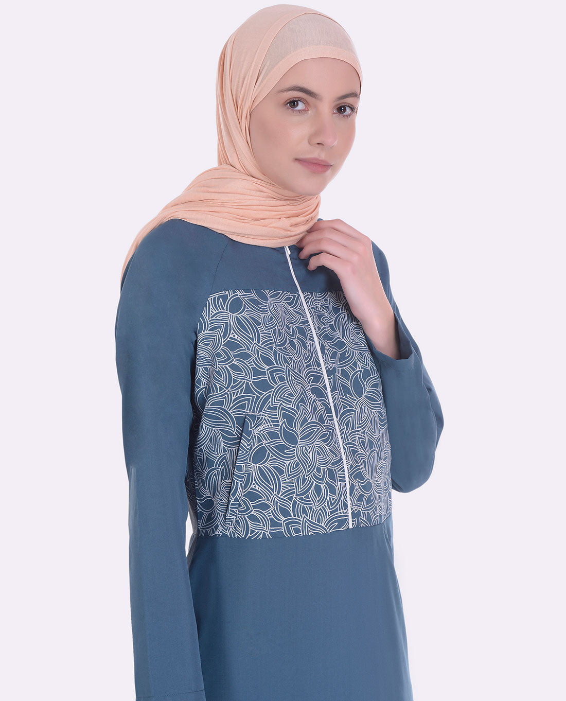 Geo Print Teal Jilbab