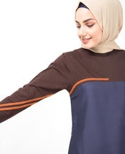 Graystone Blue Shoulder Opening Jilbab