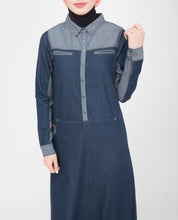 Utility Contrast Denim Jilbab