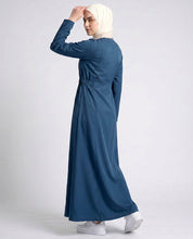 Modern Muse Box Pleat Jilbab - Teal Blue
