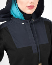 Black & Blue Hood Jilbab