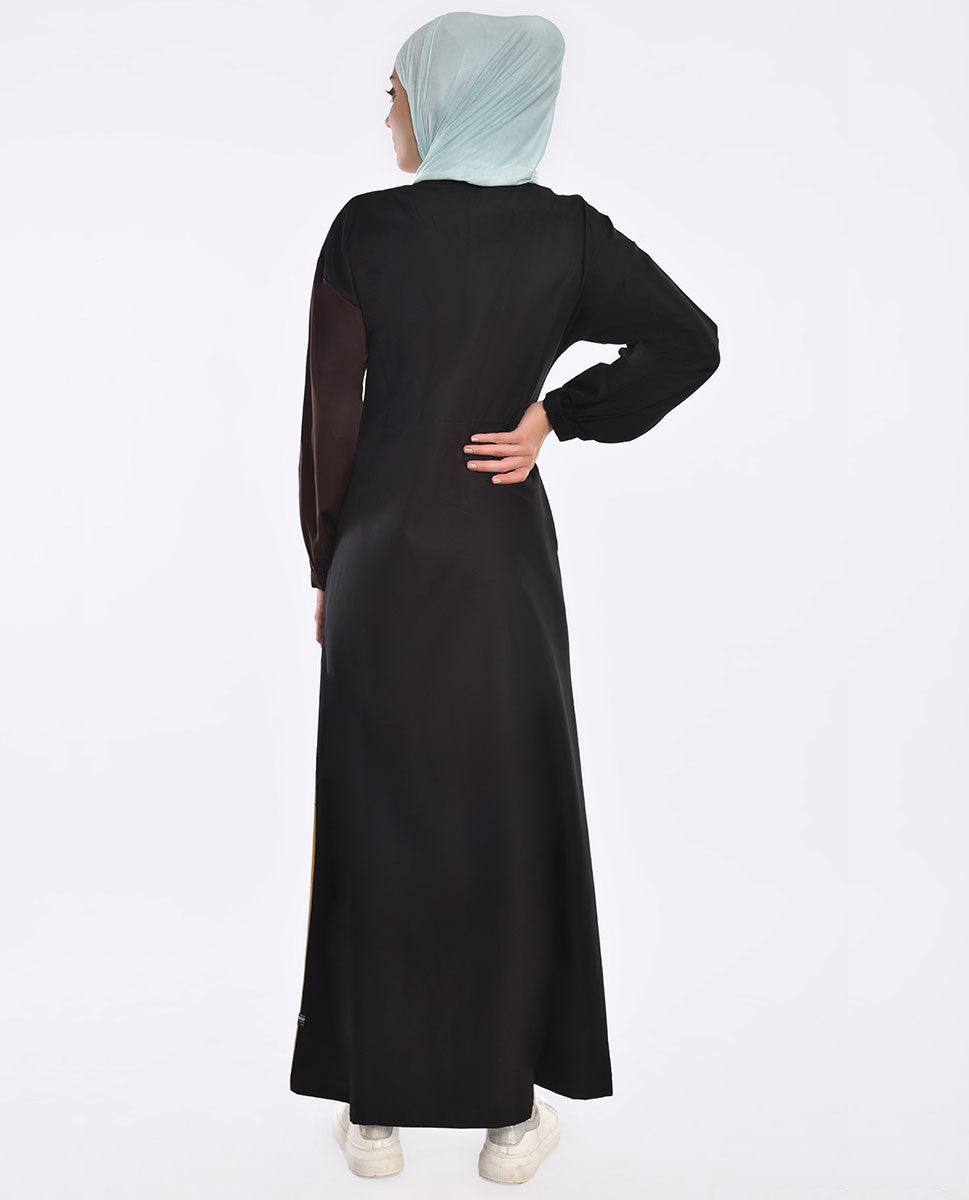 Geo print smart black jilbab