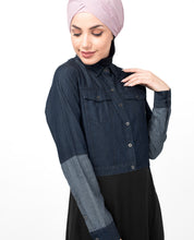 Mid Waist Skirt Denim Shirt Abaya