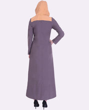 Grey & Nude Kangaroo Pockets Jilbab