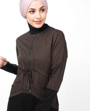 Dark Olive Curved Hem Jilbab