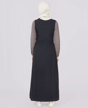 Midnight Black And Grey Contrast Jilbab