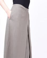 Overlap Wide Leg Steel Grey Trouser