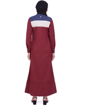 Red Casual Colour Block Jilbab