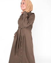 Teak Brown Full Front Open Jilbab