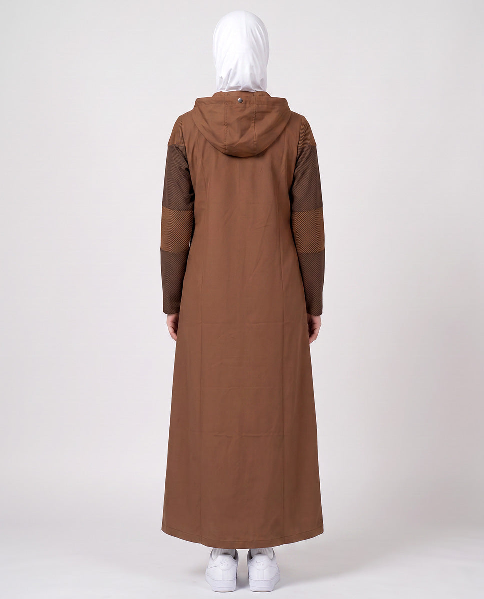 Dual Brown Detachable Hood Jilbab