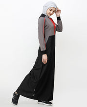 Black And Grey Kangaroo Pocket Jilbab