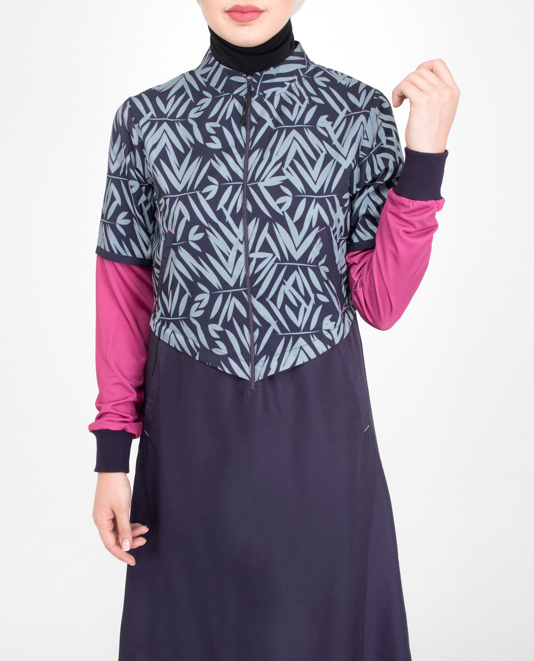 Contemporary Leaf Print Jilbab