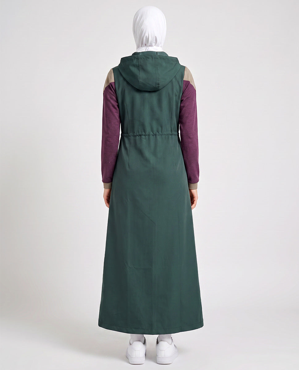 Olive Trail Detachable Hood Jilbab