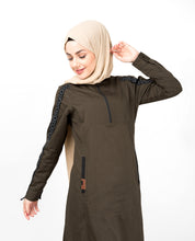 Military Green Geo Print Abaya