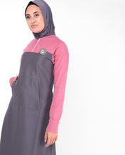 Pink And Warm Grey Kangaroo Pocket Jilbab