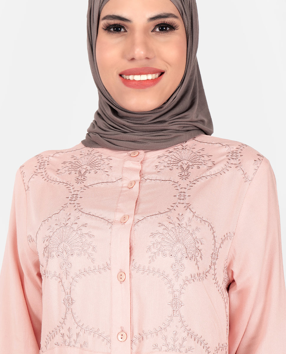 Floral Blush Rayon Abaya