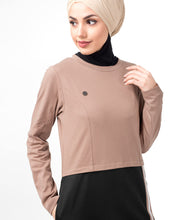 Black & Brown Contrast Stripe Jilbab